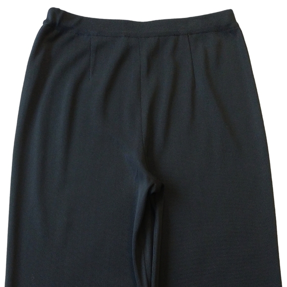 Exclusively Misook Black High Rise Knit Pull On Pants Straight Leg Classic - Picture 5 of 9